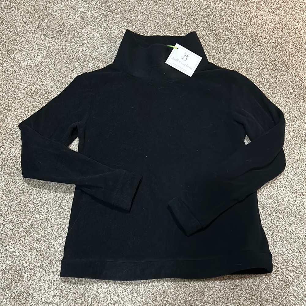 NWT XS (0-2) Dudley Stephens Park Slope Black Long Sleeve Vello Fleece